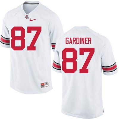 NCAA Ohio State Buckeyes Men's #87 Ellijah Gardiner White Nike Football College Jersey SDR5245ZU